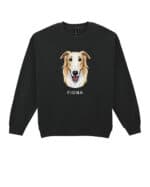 TL SWE SIM 1547 (10) Bluza bez kaptura Chart rosyjski borzoj Personalizowana Pupil Pies