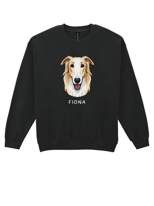 TL SWE SIM 1547 (10) Bluza bez kaptura Chart rosyjski borzoj Personalizowana Pupil Pies