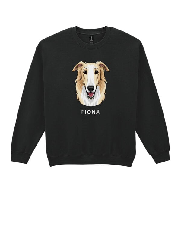 TL SWE SIM 1547 (10) Bluza bez kaptura Chart rosyjski borzoj Personalizowana Pupil Pies