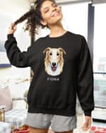 TL SWE SIM 1547 (11) Bluza bez kaptura <br>Chart rosyjski borzoj Personalizowana Pupil Pies