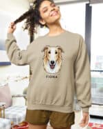 TL SWE SIM 1547 (8) Bluza bez kaptura <br>Chart rosyjski borzoj Personalizowana Pupil Pies