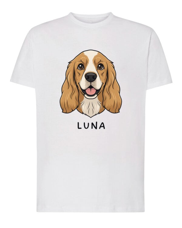 TL TS SIM 1508 (1) Koszulka Cocker Spaniel <br>Personalizowana Pupil Pies