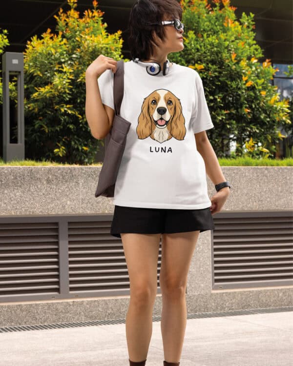 TL TS SIM 1508 (2) Koszulka Cocker Spaniel <br>Personalizowana Pupil Pies