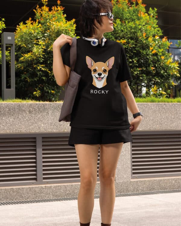 TL TS SIM 1509 (8) Koszulka Chihuahua <br>Personalizowana Pupil Pies