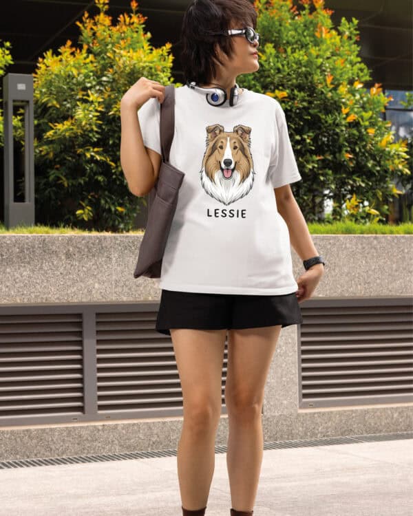 TL TS SIM 1512 (2) Koszulka Collie długowłosy <br>Personalizowana Pupil Pies