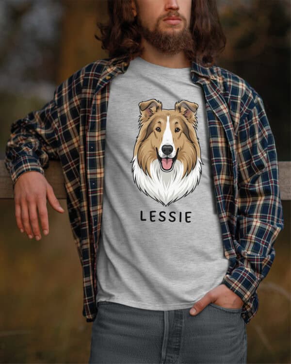 TL TS SIM 1512 (6) Koszulka Collie długowłosy <br>Personalizowana Pupil Pies