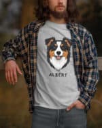 TL TS SIM 1527 (6) Koszulka Owczarek australijski <br>Personalizowana Pupil Pies