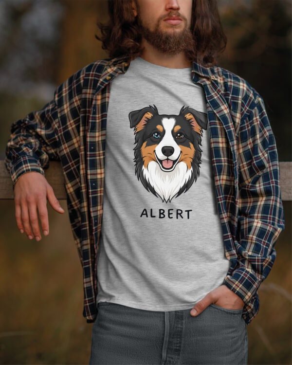 TL TS SIM 1527 (6) Koszulka Owczarek australijski <br>Personalizowana Pupil Pies