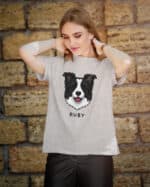 TL TS SIM 1542 (5) Koszulka Border Collie <br>Personalizowana Pupil Pies