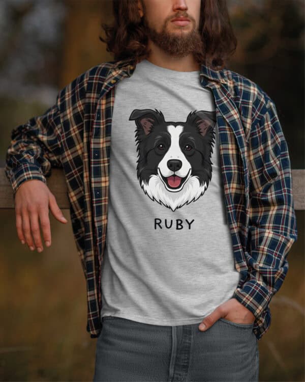 TL TS SIM 1542 (6) Koszulka Border Collie <br>Personalizowana Pupil Pies