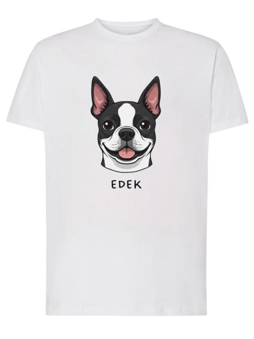 TL TS SIM 1544 (1) Koszulka Boston Terrier Personalizowana Pupil Pies