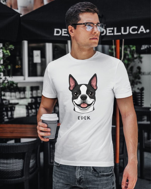 TL TS SIM 1544 (3) Koszulka Boston Terrier <br>Personalizowana Pupil Pies