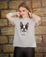 TL TS SIM 1544 (5) Koszulka Boston Terrier <br>Personalizowana Pupil Pies