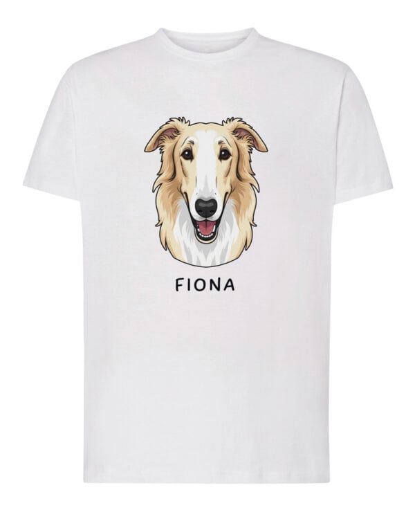 TL TS SIM 1548 (1) Koszulka Chart rosyjski Borzoj <br>Personalizowana Pupil Pies
