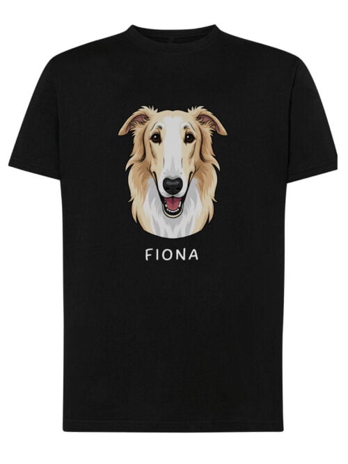 TL TS SIM 1548 (7) Koszulka Chart rosyjski Borzoj Personalizowana Pupil Pies