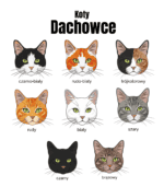 1 Bluza bez kaptura Dachowiec Czarno Biały <br>Personalizowana Kot