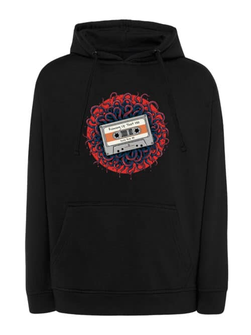 1496 (10) Bluza z kapturem Stranger Things Znana Muzyka Kaseta