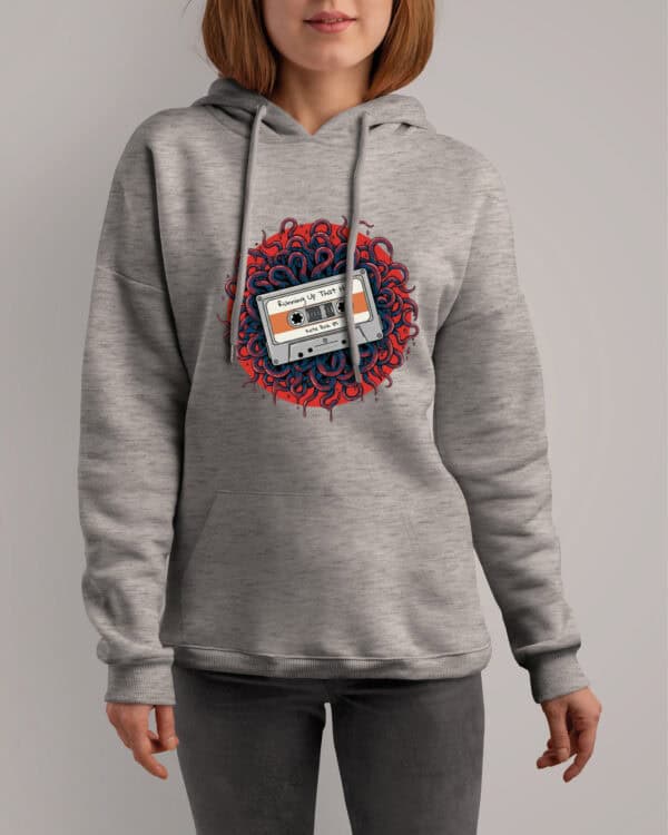 1496 (14) Bluza z kapturem <br>Stranger Things Znana Muzyka Kaseta