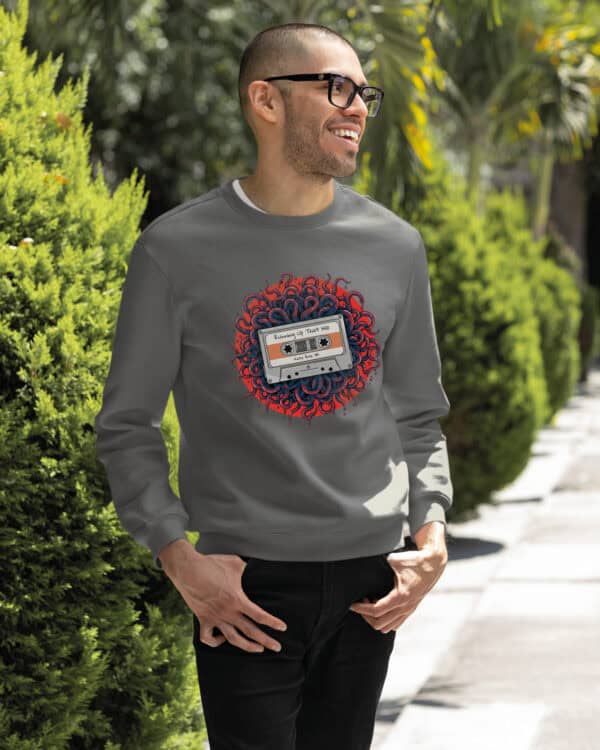 1496 (24) Bluza bez kaptura <br>Stranger Things Znana Muzyka Kaseta