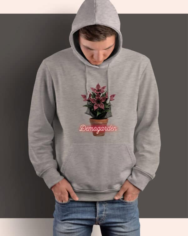 1498 (15) Bluza z kapturem <br>Stranger Things Demogorgon Ogród Kwiaty