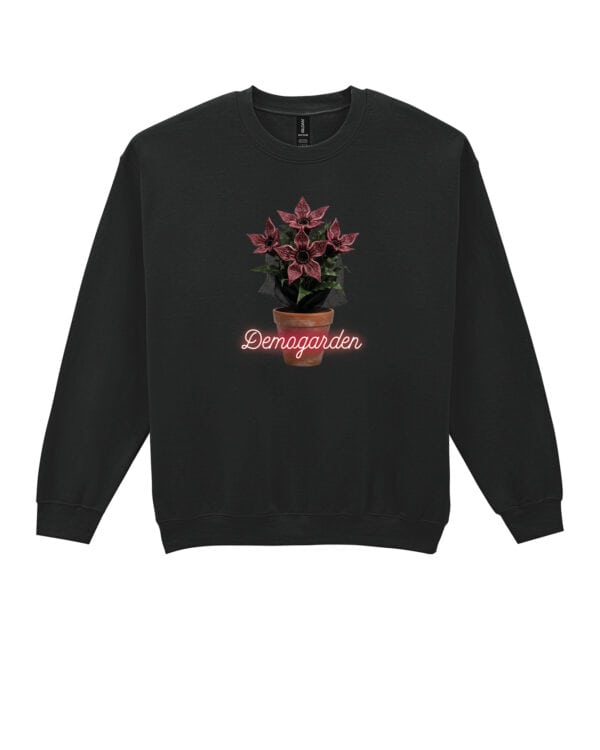 1498 (19) Bluza bez kaptura Stranger Things Demogorgon Ogród Kwiaty