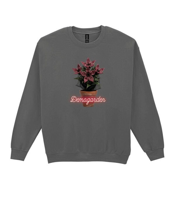 1498 (22) Bluza bez kaptura <br>Stranger Things Demogorgon Ogród Kwiaty