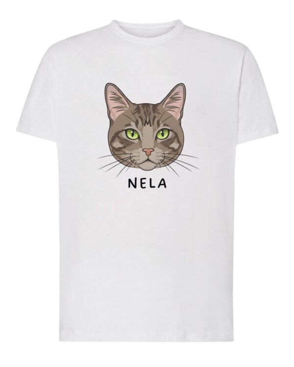 1574 (1) Koszulka Dachowiec Brązowy Pręgowany <br>Personalizowana Kot