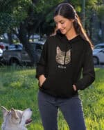 1574 (14) Bluza z kapturem Dachowiec Brązowy Pręgowany <br>Personalizowana Kot