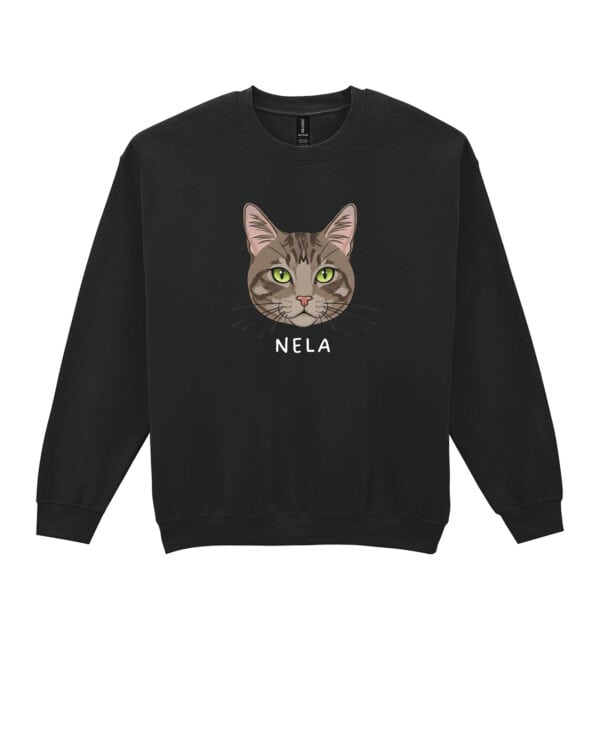 1574 (19) Bluza bez kaptura Dachowiec Brązowy Pręgowany Personalizowana Kot