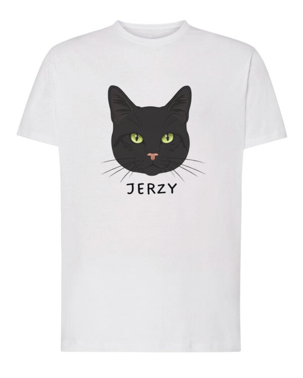 1575 (1) Koszulka Dachowiec Czarny Personalizowana Kot Pupil