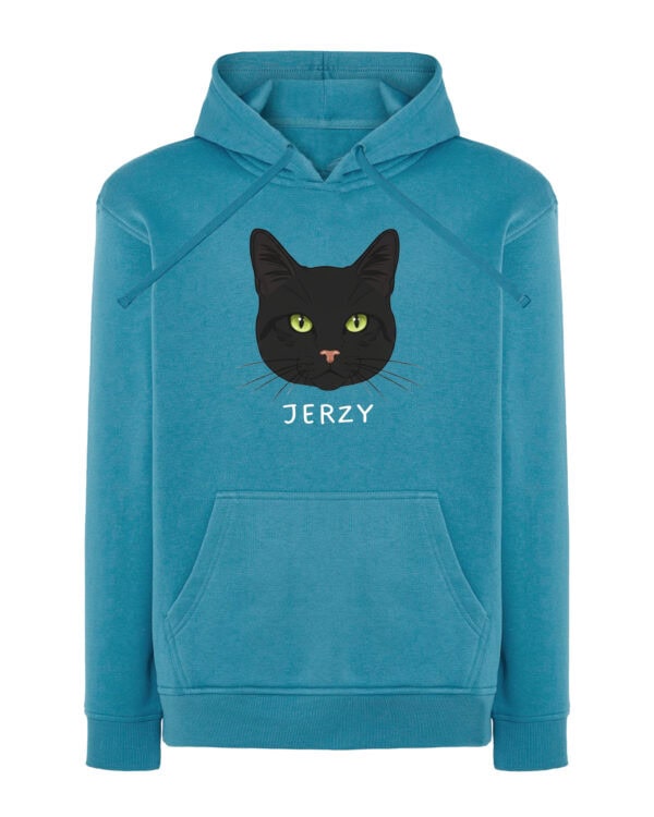 1575 (16) Bluza z kapturem Dachowiec Czarny <br>Personalizowana Kot Pupil