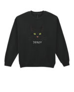 1575 (19) Bluza bez kaptura Dachowiec Czarny <br>Personalizowana Kot Pupil