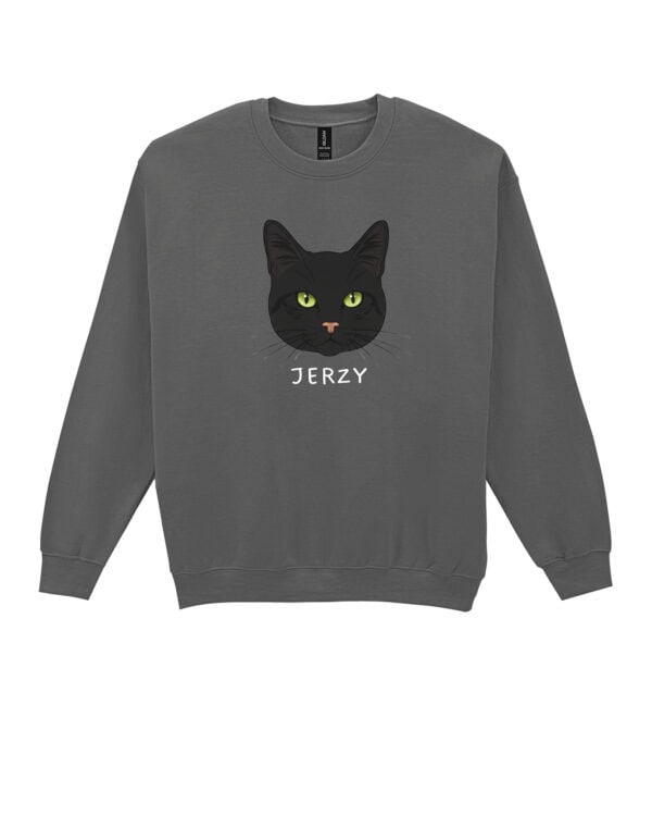 1575 (22) Bluza bez kaptura Dachowiec Czarny <br>Personalizowana Kot Pupil