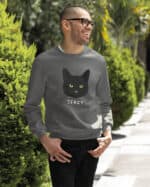 1575 (24) Bluza bez kaptura Dachowiec Czarny <br>Personalizowana Kot Pupil