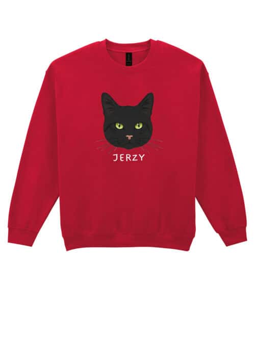 1575 (25) Bluza bez kaptura Dachowiec Czarny Personalizowana Kot Pupil