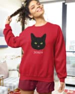 1575 (26) Bluza bez kaptura Dachowiec Czarny <br>Personalizowana Kot Pupil