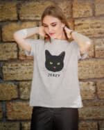 1575 (5) Koszulka Dachowiec Czarny <br>Personalizowana Kot Pupil