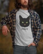 1575 (6) Koszulka Dachowiec Czarny <br>Personalizowana Kot Pupil