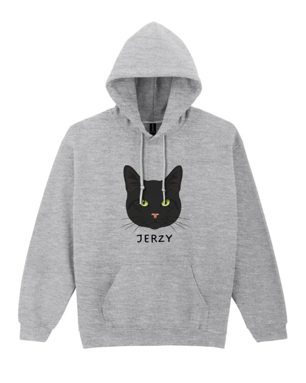 1575 (7) Bluza z kapturem Dachowiec Czarny Personalizowana Kot Pupil