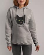 1575 (8) Bluza z kapturem Dachowiec Czarny <br>Personalizowana Kot Pupil