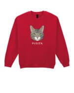 1576 (25) Bluza bez kaptura Dachowiec Szary <br>Pręgowany Personalizowana Kot