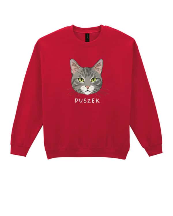 1576 (25) Bluza bez kaptura Dachowiec Szary <br>Pręgowany Personalizowana Kot