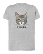 1576 (4) Koszulka Dachowiec Szary Pręgowany <br>Personalizowana Kot