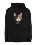 1577 (13) Bluza z kapturem Dachowiec Czarno Brązowy <br>Personalizowana Kot