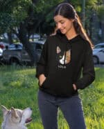 1577 (14) Bluza z kapturem Dachowiec Czarno Brązowy <br>Personalizowana Kot