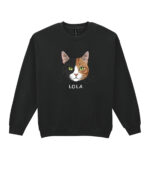 1577 (19) Bluza bez kaptura Dachowiec Czarno Brązowy <br>Personalizowana Kot