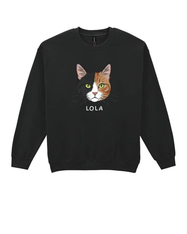 1577 (19) Bluza bez kaptura Dachowiec Czarno Brązowy <br>Personalizowana Kot