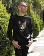 1577 (21) Bluza bez kaptura Dachowiec Czarno Brązowy <br>Personalizowana Kot