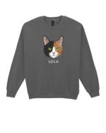 1577 (22) Bluza bez kaptura Dachowiec Czarno Brązowy Personalizowana Kot