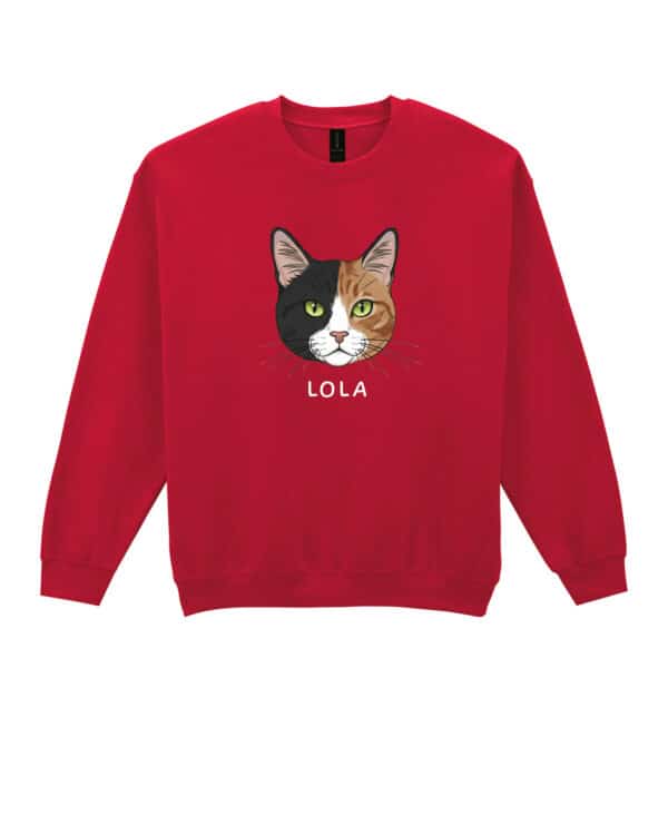 1577 (25) Bluza bez kaptura Dachowiec Czarno Brązowy <br>Personalizowana Kot